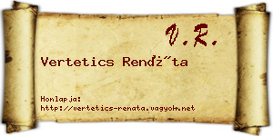 Vertetics Renáta névjegykártya